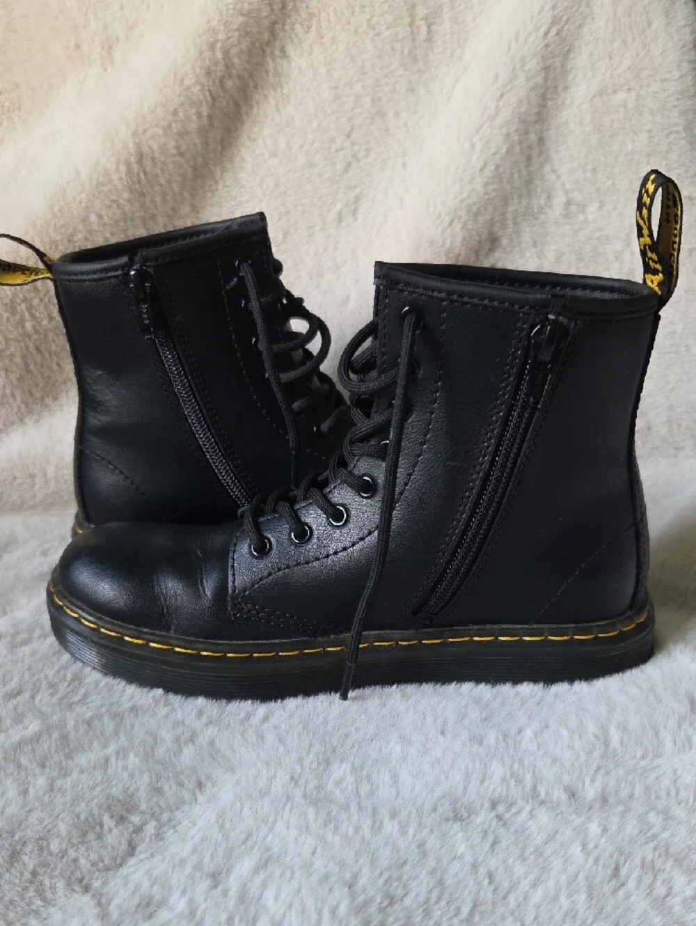 Doc Martens. Dr. Martens Black Zavala Boots- Girls Size 3 🖤💛